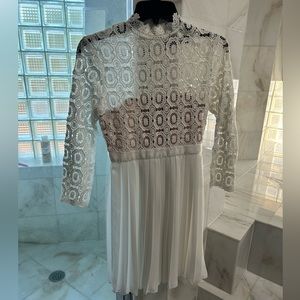 SPRING CLEANING SALE 🎉 White Lace Top Pleated Skirt Party Dress 🎉